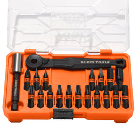 Klein Tools 32787S slim micro-ratchet allows fast, one-handed tightening in tight spaces.