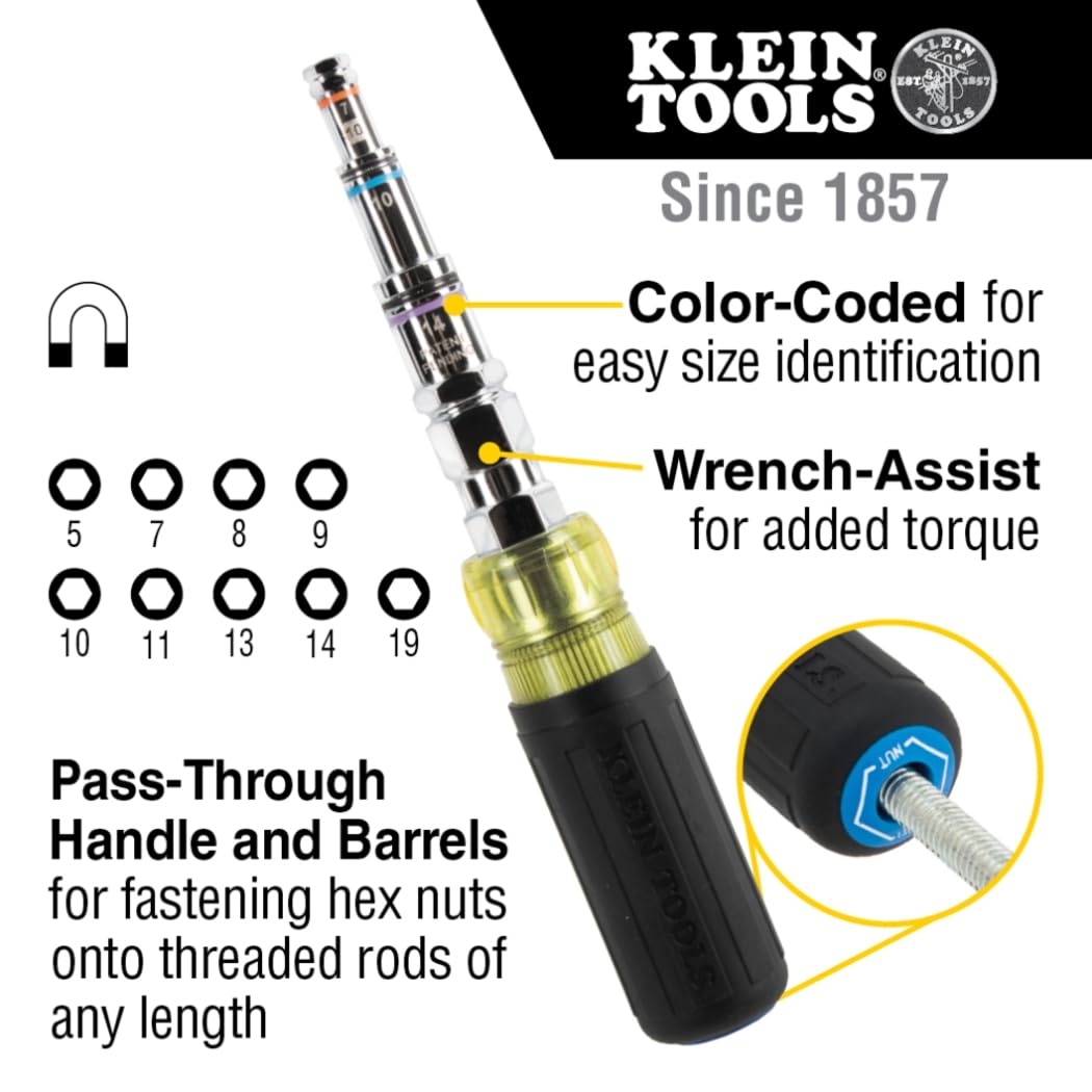 Klein Tools 32809MAGM pass-through handle and barrels in view