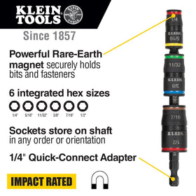 Klein Tools 32907 flip socket set with color-coded sizes for quick identification.