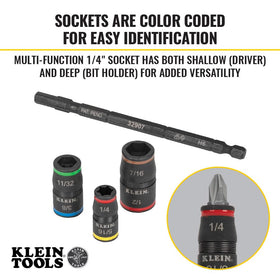 Klein Tools 32907 magnet holds fasteners for one-handed operation.
