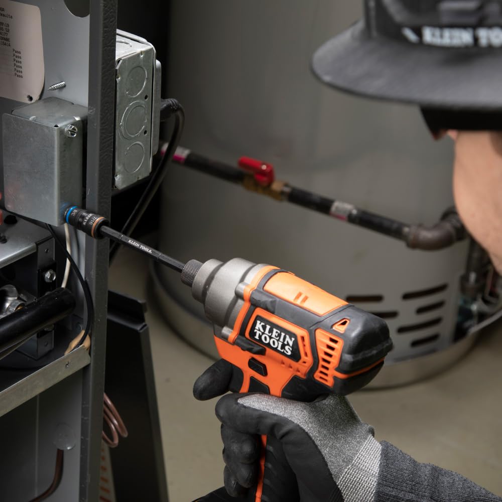 Klein Tools 32910 flip-socket handle attachment enables easy switching with impact drivers.