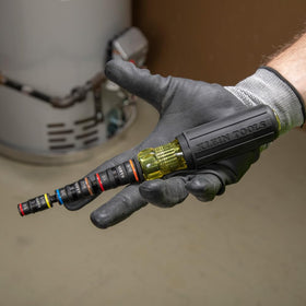 Klein Tools 32910 quick-connect handle adds versatility to work with impact drivers.
