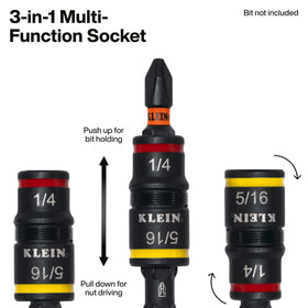 Klein Tools 32910RCHT rare-earth magnet keeps bits secure in the shaft.