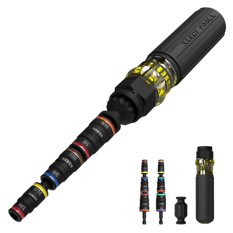 Klein Tools 32914HD flip socket set in open configuration for versatile fastening