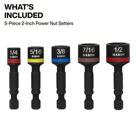 Klein Tools 32925S color-coded SAE nut drivers for quick size recognition.