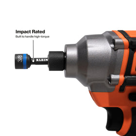 Klein Tools 32926S color-coded knurling speeds size identification in dim light.