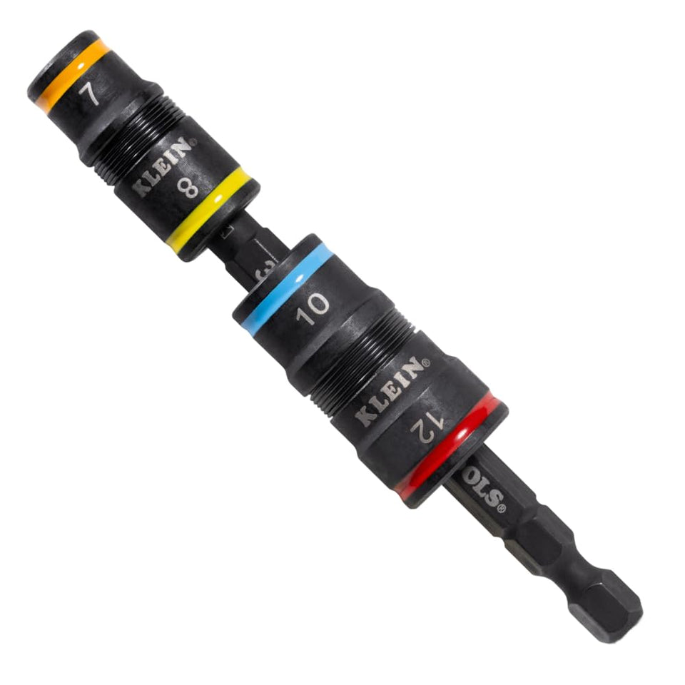 Klein Tools 32932M flip socket set with 7–12 mm hex sizes for versatile fastening.