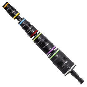 Klein Tools 32934M 8-in-1 socket set attached to impact driver for quick size changes