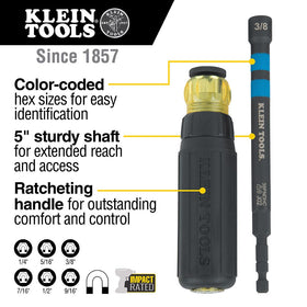 Klein Tools 32950 rare-earth magnets securely hold fasteners for one-handed driving