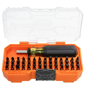 Klein Tools 33803 ProFlex set in case showing modular storage for quick job site access.