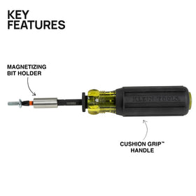 Klein Tools ProFlex magnetic bit holder secures bits during fastener work.
