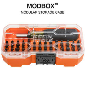 Klein Tools storage tray keeps loose fasteners and extra bits within reach.