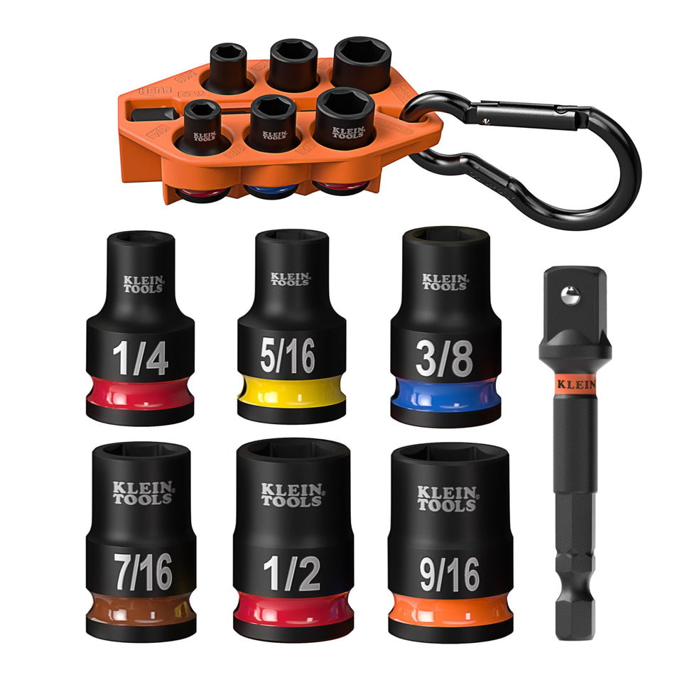 Klein Tools 33808 color-coded sockets for fast size recognition.