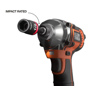 Klein Tools 33808 Cr-Mo steel sockets endure heavy torque.