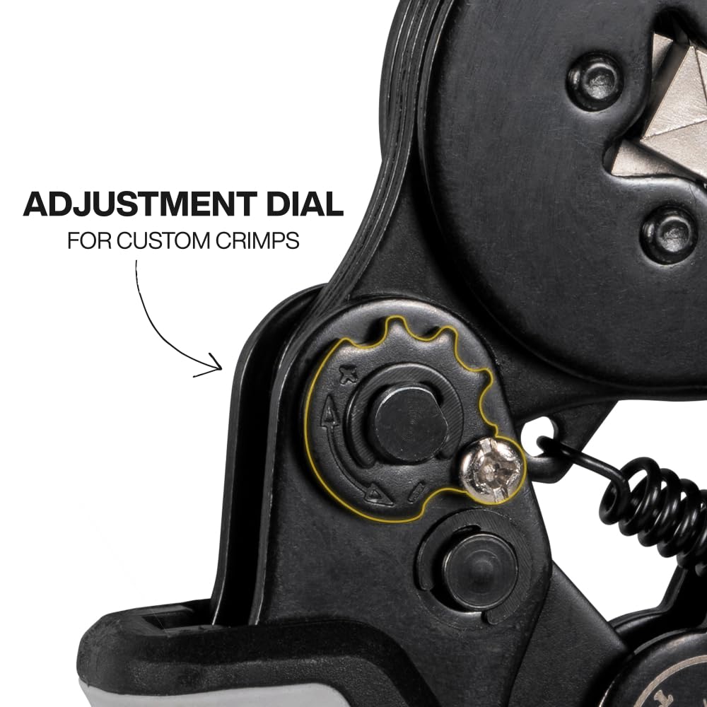Klein Tools 34060 built-in ratchet ensures consistent crimp depth.