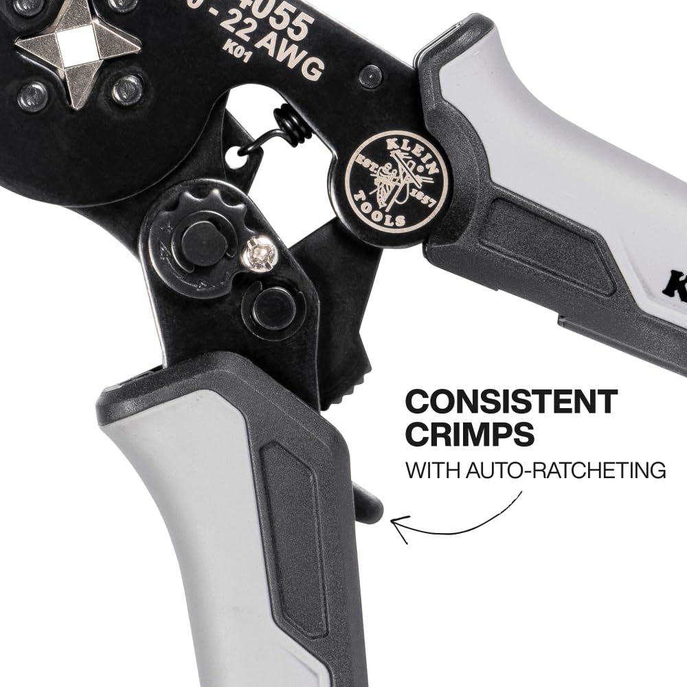 Klein Tools 34060 ergonomic grips reduce hand fatigue during use.