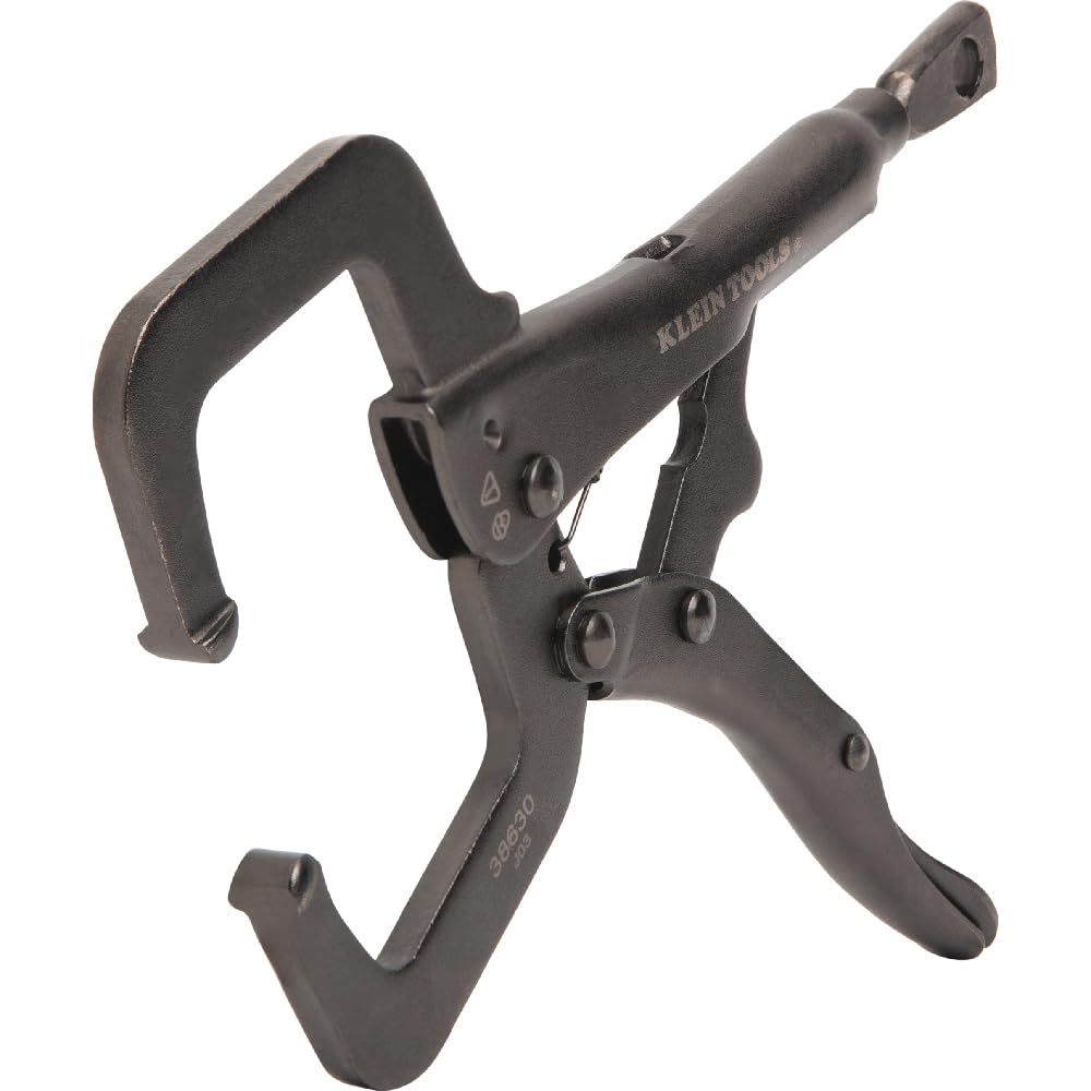 Klein Tools 38630 6-Inch C-Clamp Locking Pliers provide secure holds.