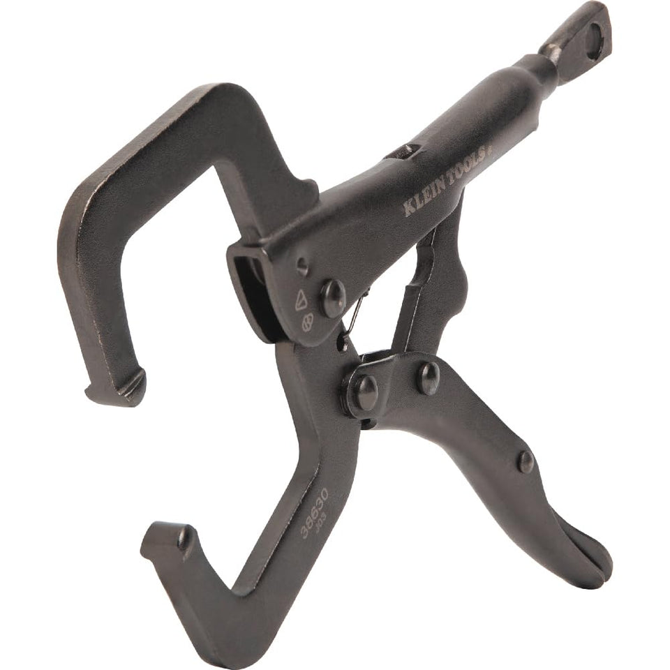 Klein Tools 38630 6-Inch C-Clamp Locking Pliers provide secure holds.
