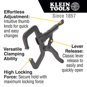 Klein Tools 38630 thumb knob allows quick size adjustments.