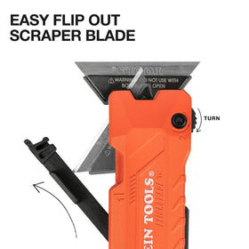 Klein Tools FLICKBLADE aluminum body for rugged handling on site.