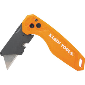 Klein Tools 44313 on-site use with durable folding knife in hand