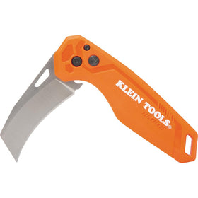 Klein Tools 44321 button lock action demonstrated for one-handed use