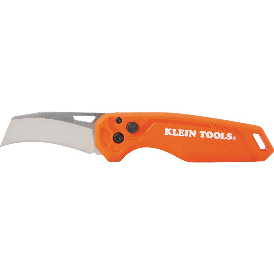 Klein Tools 44321 hawkbill blade close-up showing sharp edge for precise cuts