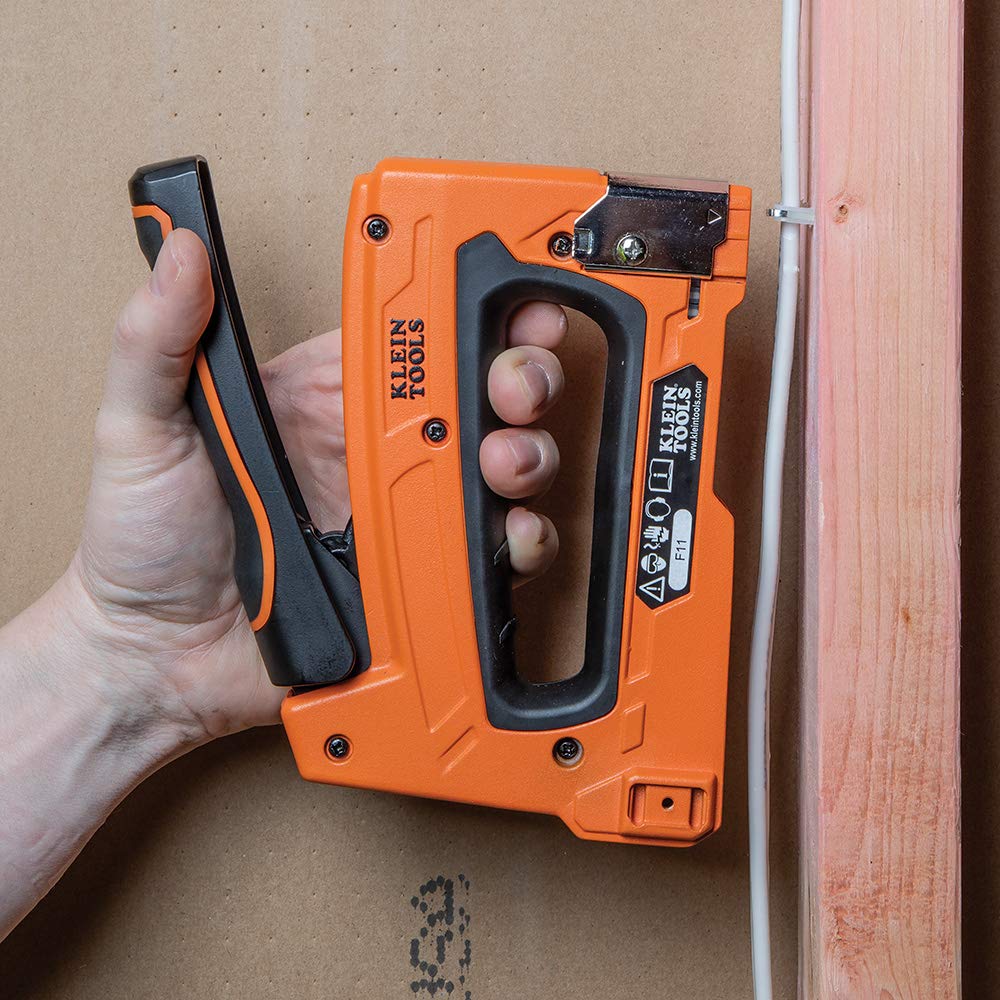 Klein Tools 450-100 demonstrates adjustable channel guides protecting cables