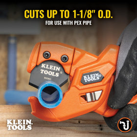 Klein Tools 50043 PEX cutter with ergonomic soft-molded handles for comfortable grip.