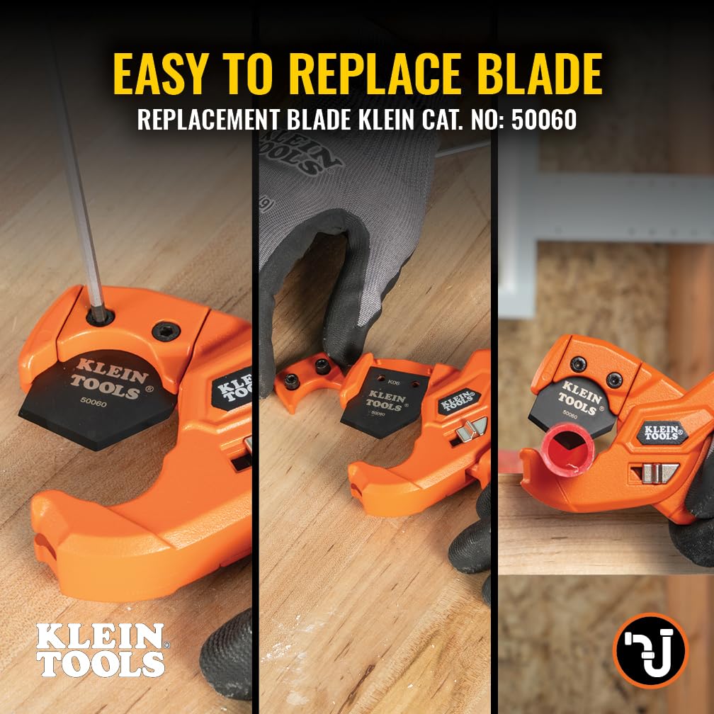 Klein Tools 50043 blade close-up showing durable pierce-point edge.