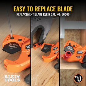 Klein Tools 50043 blade close-up showing durable pierce-point edge.