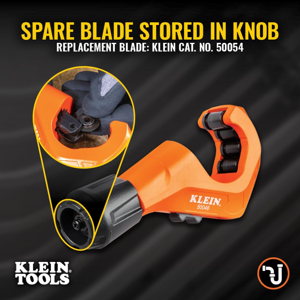 Free-spinning rollers on Klein Tools 50046 enable smooth cuts