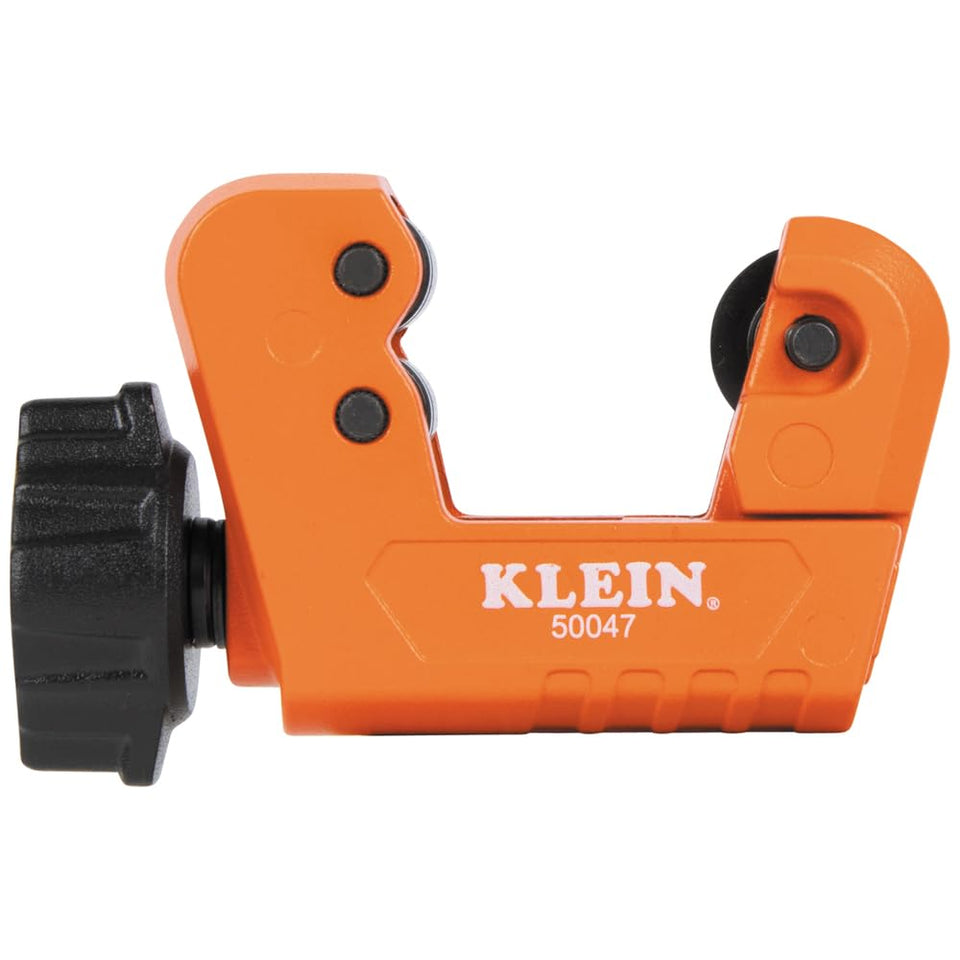 Klein Tools 50047 mini tubing cutter cutting copper tubing for clean joints