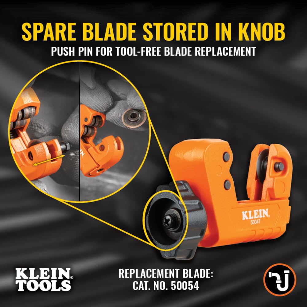 Klein Tools 50047 mini tubing cutter spare blade stored in handle