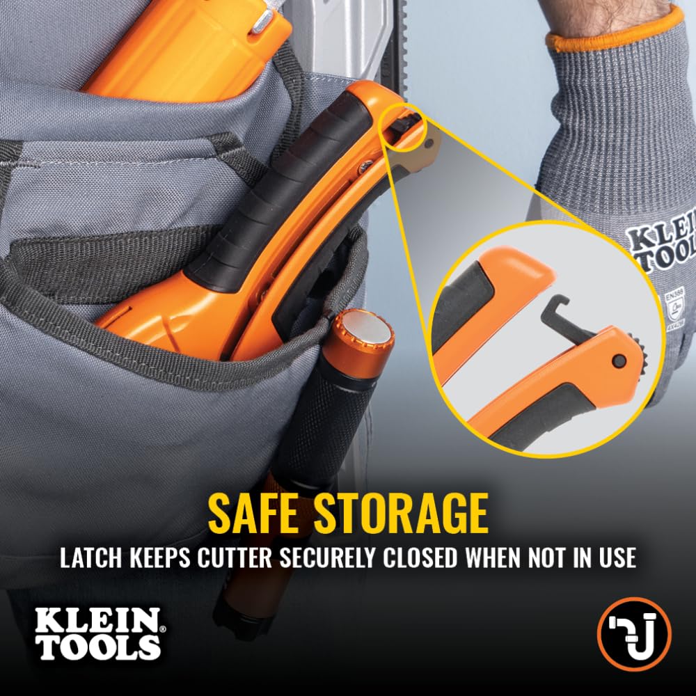 Klein Tools 50063 one-handed operation aids use in tight spaces.