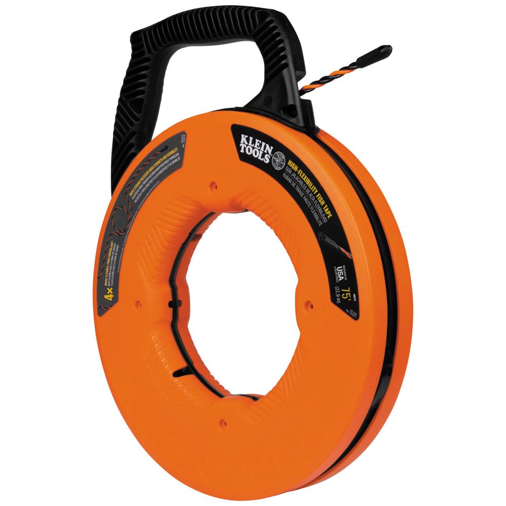 Klein Tools 50375 fish tape coil for compact storage during jobs.
