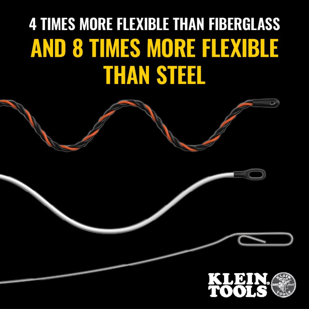 Klein Tools 50375 orange strand boosts visibility for locating tape quickly.