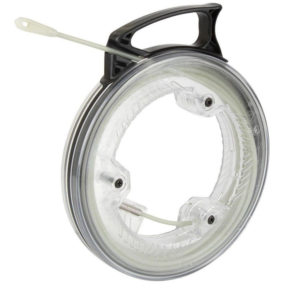 Klein Tools 50550 glow-tape-case glows in dim spaces for easy wall feeding.