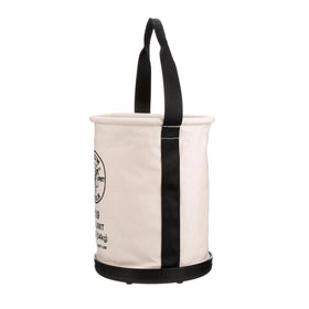 Klein Tools 5109 canvas bucket accommodates heavy loads up to 75 pounds.