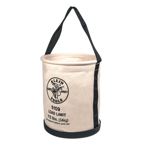 Klein Tools 5109 canvas bucket with wide opening for easy tool access and organization.