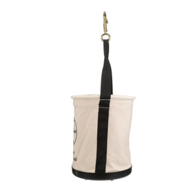 Klein Tools 5109SLR canvas bucket measures 12 inches by 15 inches for ample storage