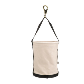 Klein Tools 5109SLR canvas bucket used for organizing tools across jobs