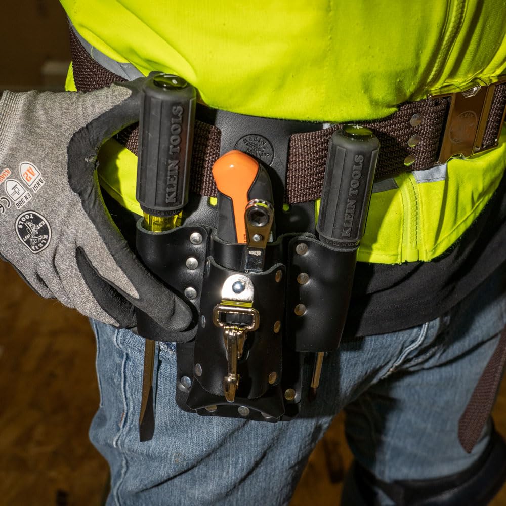 Klein Tools 5119 belt slot fits 2-inch belts for versatility.