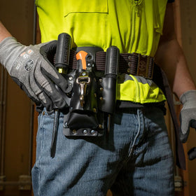 Klein Tools 5119 riveted leather construction offers long-lasting durability.