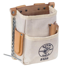 Klein Tools 5125 canvas pouch front view showing rugged material and ready-to-access tool pockets.