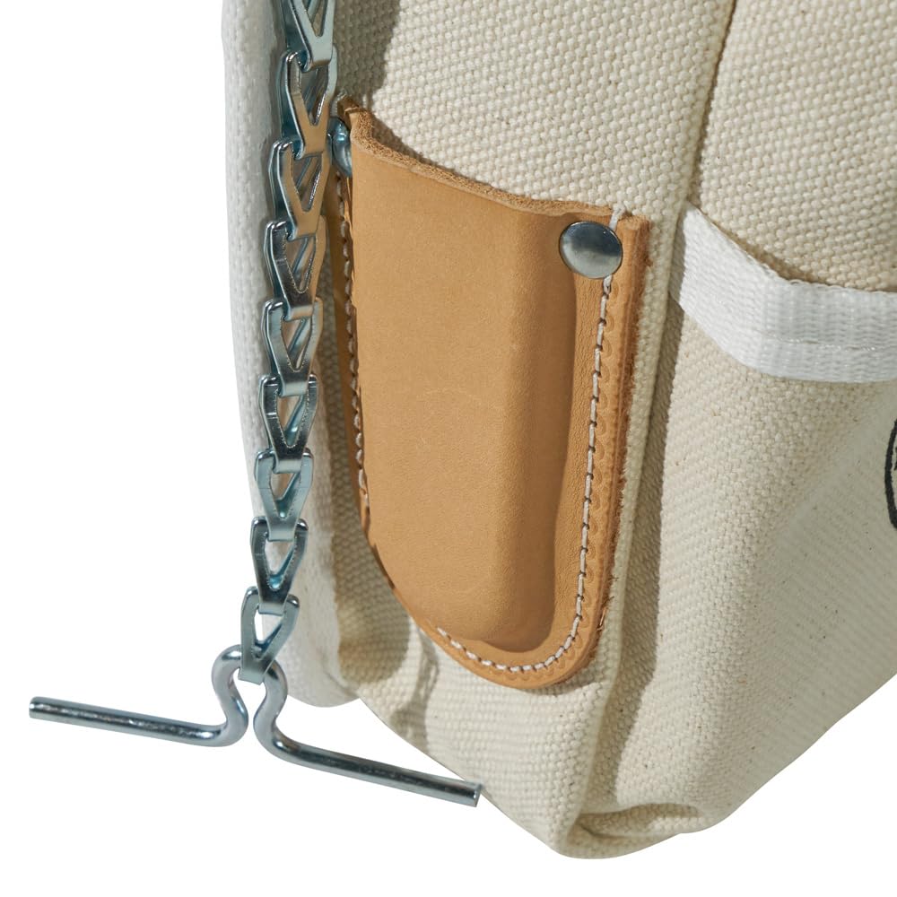 Klein Tools 5125 five-pocket layout keeps tools organized on site.