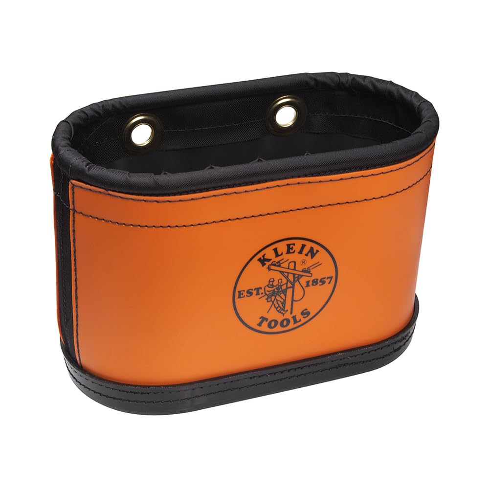 Klein Tools 5144BHB oval bucket with kickstand stabilizes tools on site