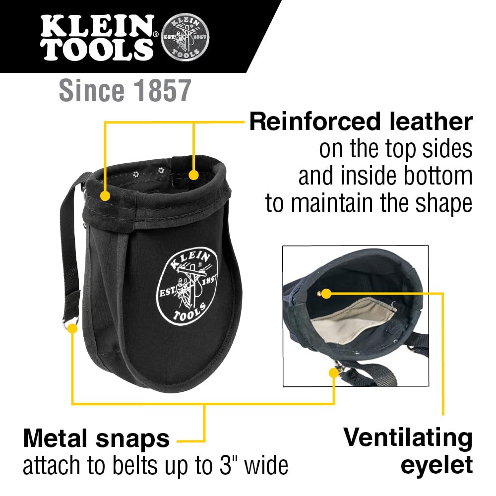 Klein Tools 51A interior pocket keeps nuts and bolts organized for quick access.