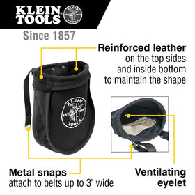 Klein Tools 51A interior pocket keeps nuts and bolts organized for quick access.