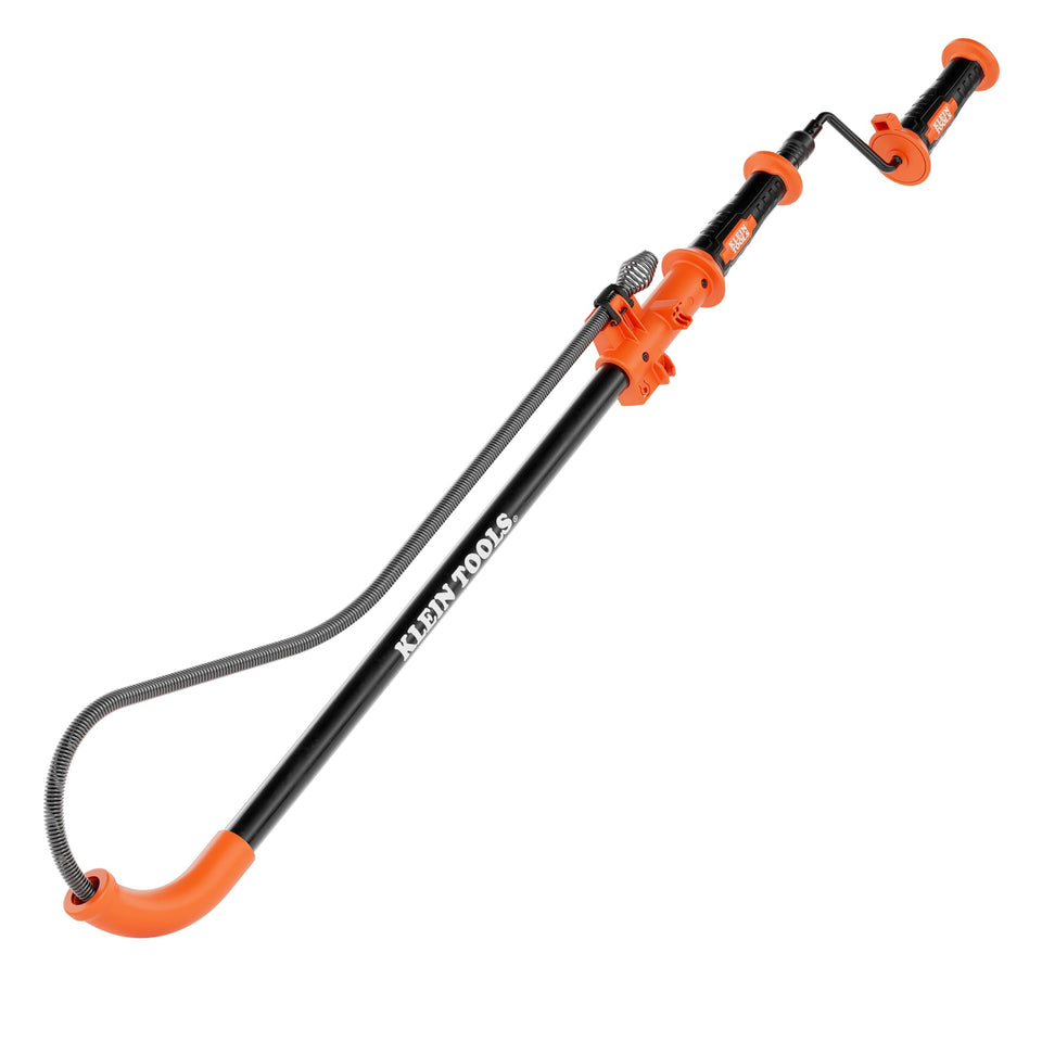Klein Tools 53018 extendable toilet auger extended at 6 feet for deep clogs